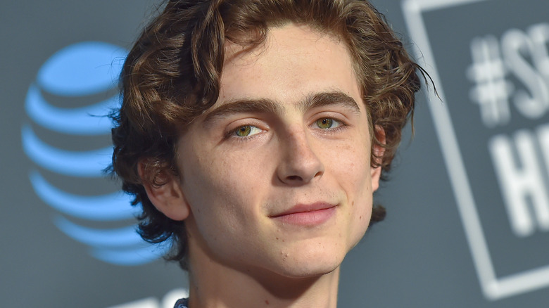 Timothee Chalamet smirking