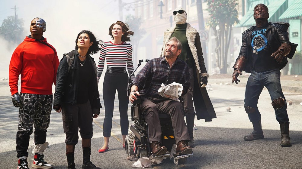 Timothy Dalton as The Chief and the rest of the Doom Patrol cast