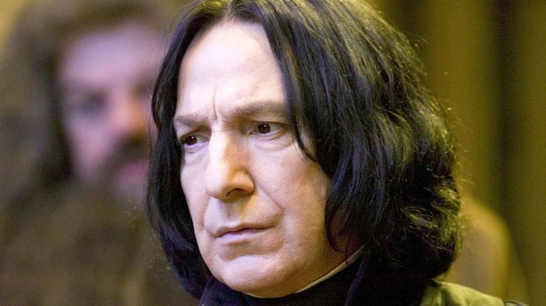 Alan Rickman as Snape scowling