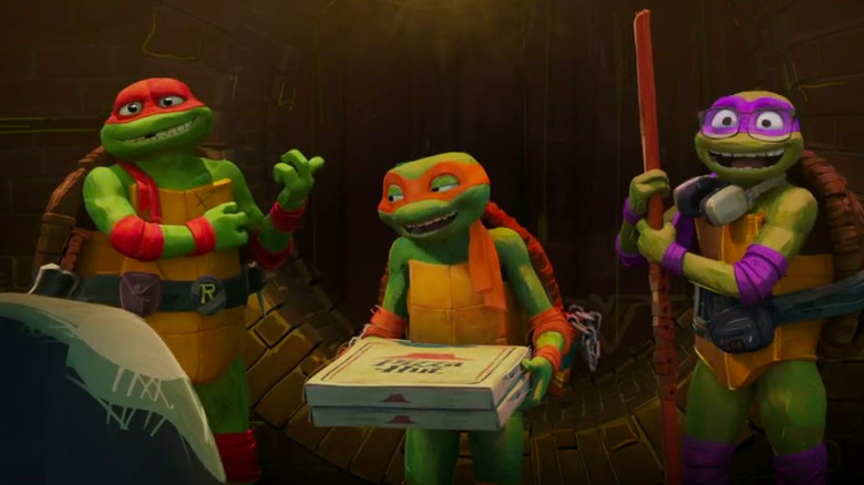Michelangelo with a Pizza Hut box