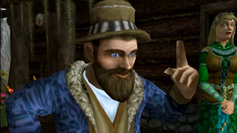 digital Tom Bombadil holding up finger