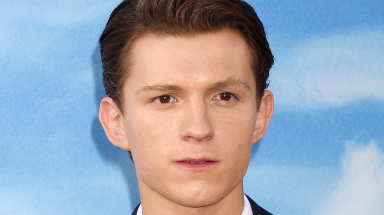 Tom Holland looking serious