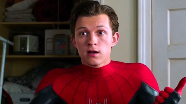 Spider-Man shrugging