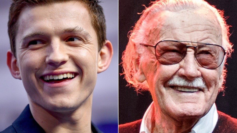 Tom Holland and Stan Lee