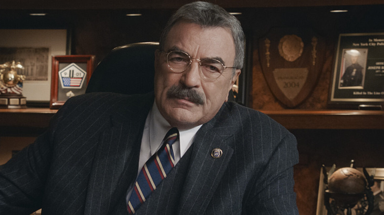 Frank Reagan from Blue Bloods sitting in his office