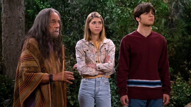 Leo in the woods with Leia Forman and Jay Kelso