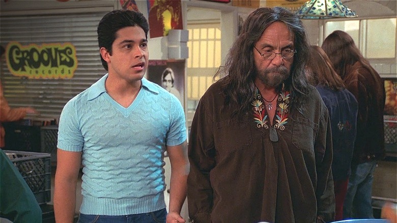 Leo and Fez at a record store 