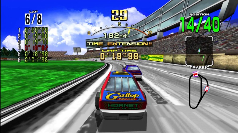 90s video game with cars