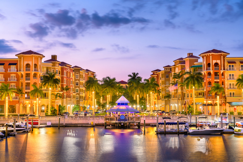 Downtown Naples, Florida at sunset 