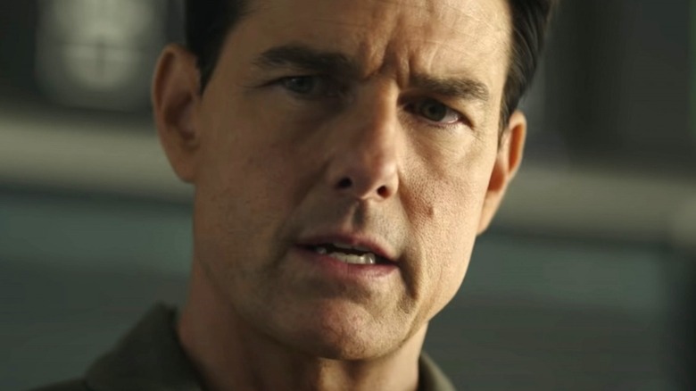 Tom Cruise acting in Top Gun: Maverick