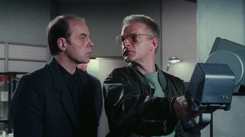 Michael Champion talking to Michael Ironside