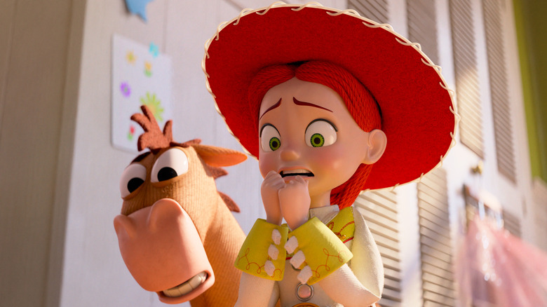 Bullseye and Jesse panic in Bonnie's room in 