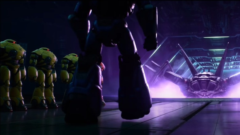 Buzz Lightyear walking toward a ship