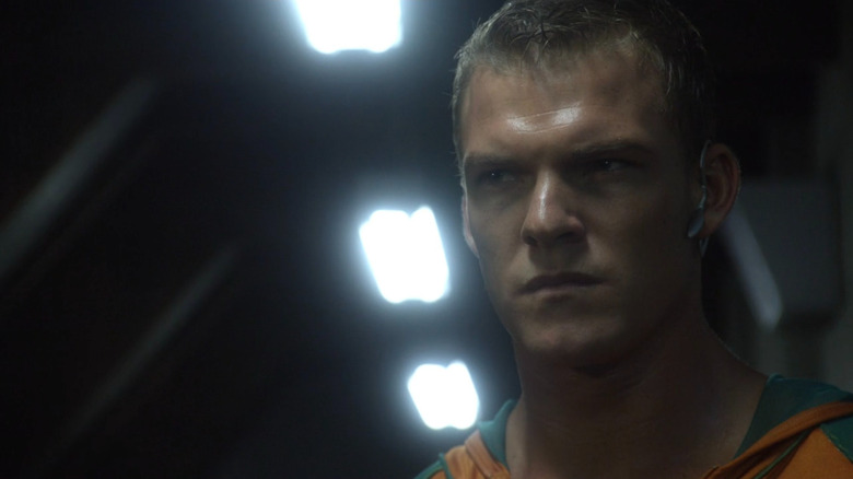 Arthur Curry with white lights above him on "Smallville" (2001-2011)