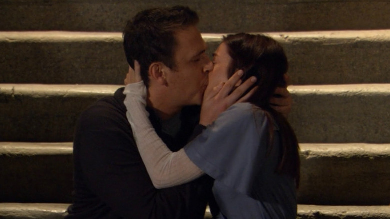Marshall and Lily kissing on How I Met Your Mother
