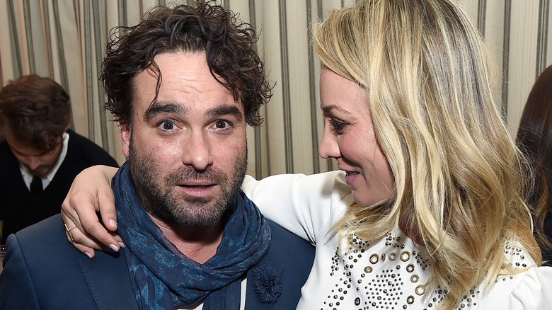 Johnny Galecki and Kaley Cuoco on the red carpet