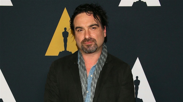 Johnny Galecki posing at the Academy of Motion Picture Arts and Sciences 30th Anniversary Screening of "National Lampoons Christmas Vacation" (2019)