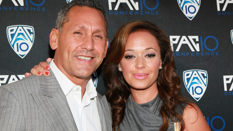 Leah Remini and her husband on the red carpet