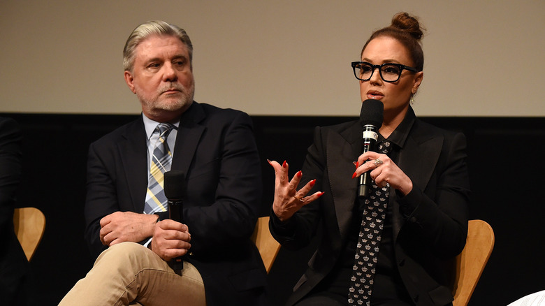 Remini and Rinder speak at an event