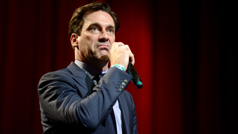 Host Jon Hamm attends the WE HATE HURRICANES Comedy Benefit For AmeriCares at Club Nokia on December 10, 2012