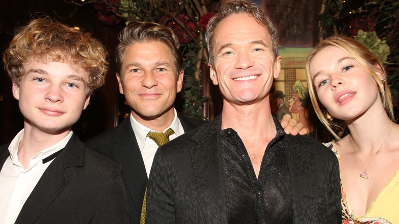 Gideon Scott Burtka-Harris, David Burtka, Neil Patrick Harris, and Harper Grace Burtka-Harris