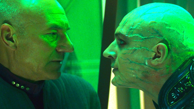 Picard facing Shinzon in Star Trek: Nemesis (2002)