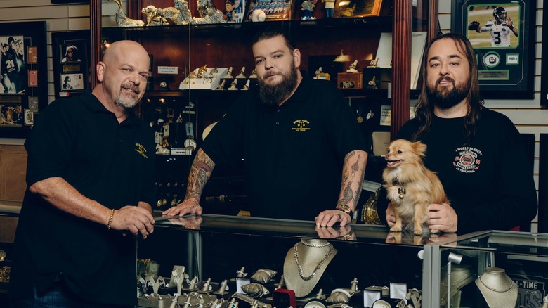 Pawn Stars standing in shop