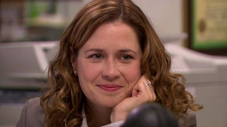 Pam Beesly smiling on 