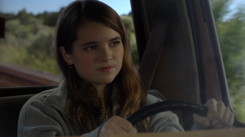 Missy driving a truck on Young Sheldon