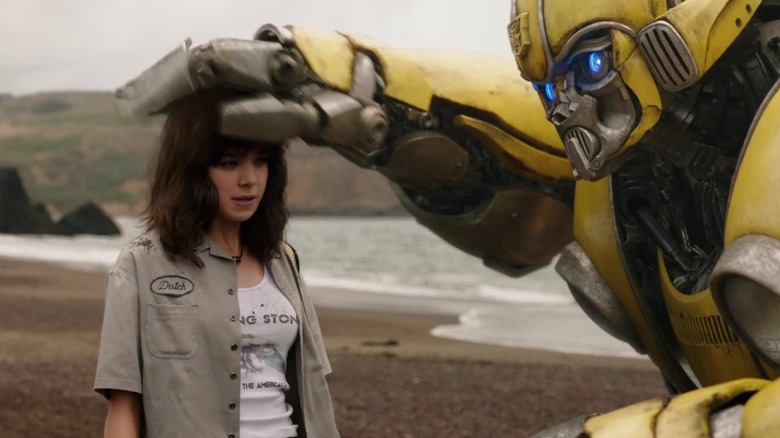 Bumblebee patting Charlie's head