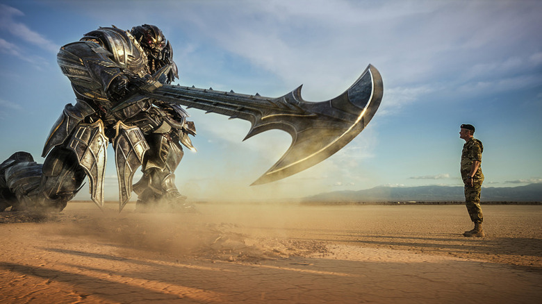 Megatron unleashing his sword in "Transformers: The Last Knight "(2017)