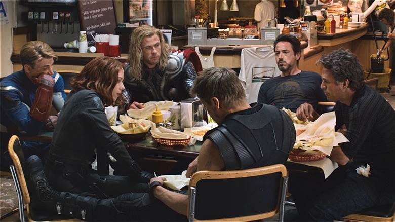 The Avengers try out shawarma