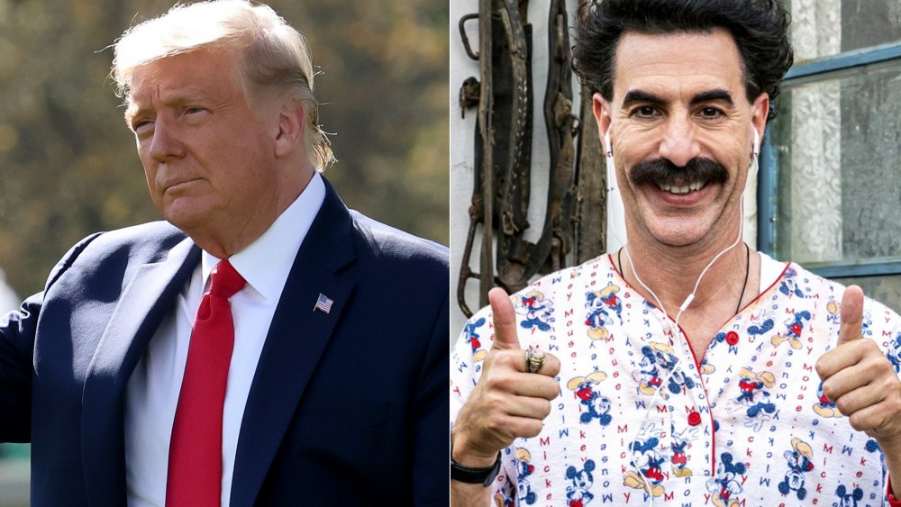 Donald Trump and Sacha Baron Cohen as Borat