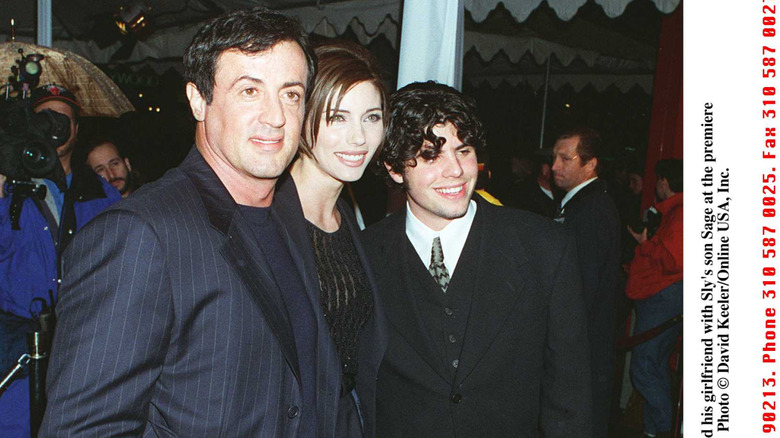Sylvester and Sage Stallone at premiere