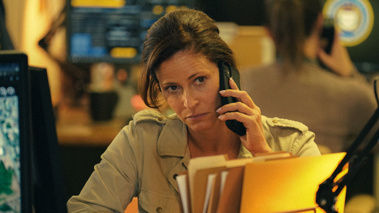 Andrea Savage as Stacy Beale on the phone in Tulsa King
