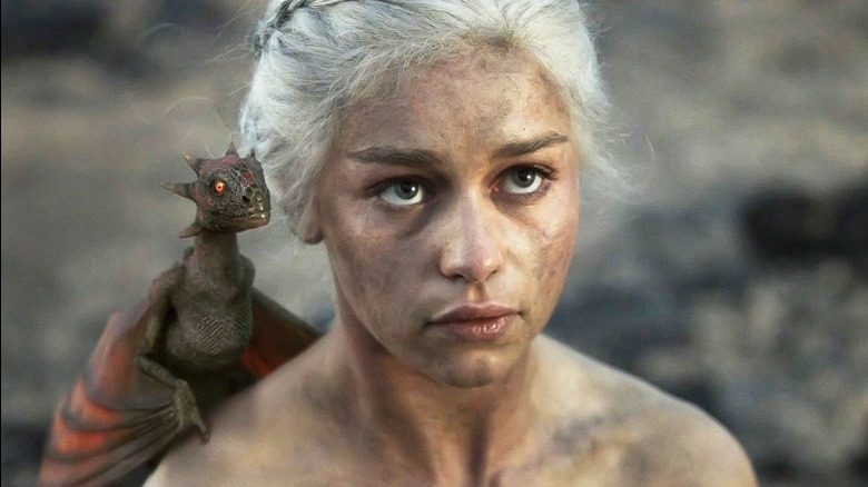 Daenerys Targaryen covered in ash