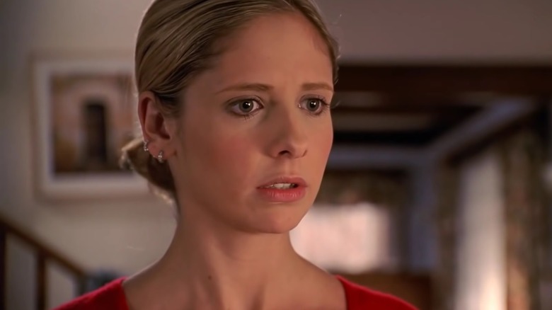 Buffy staring looking worried