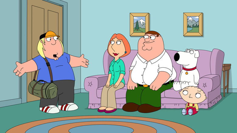 The Griffin family minus Meg on "Family Guy"