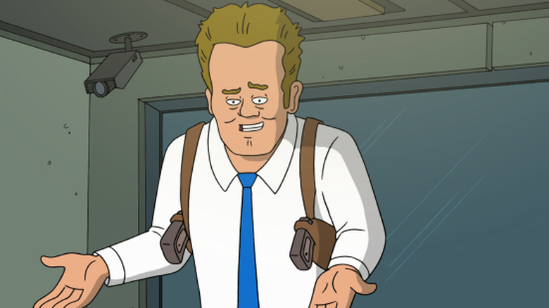 Murder Police cartoon cop shrugging