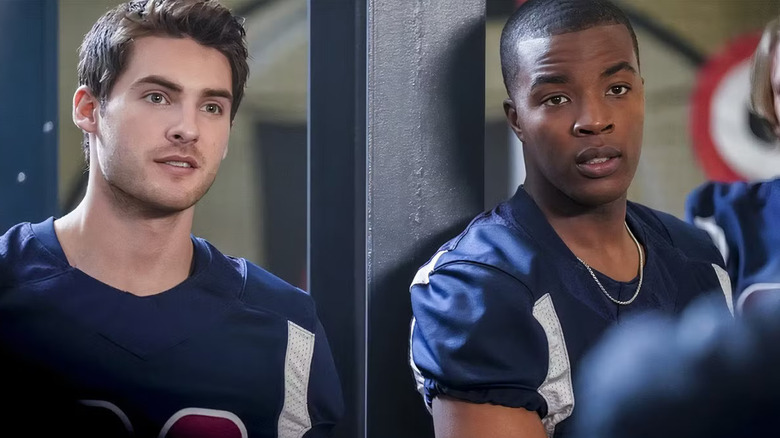 Asher and Spencer in the locker room in All-American