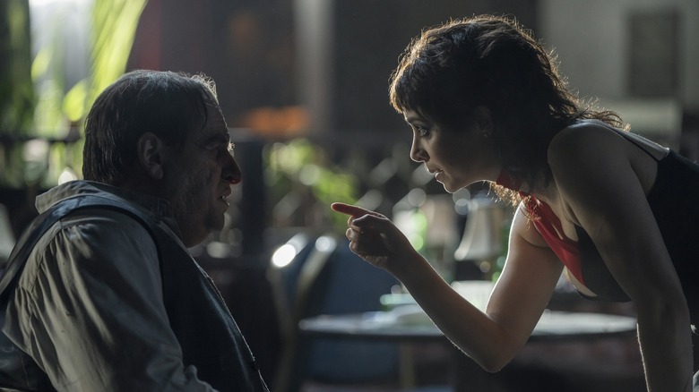 Sofia threatening Carmine in The Penguin