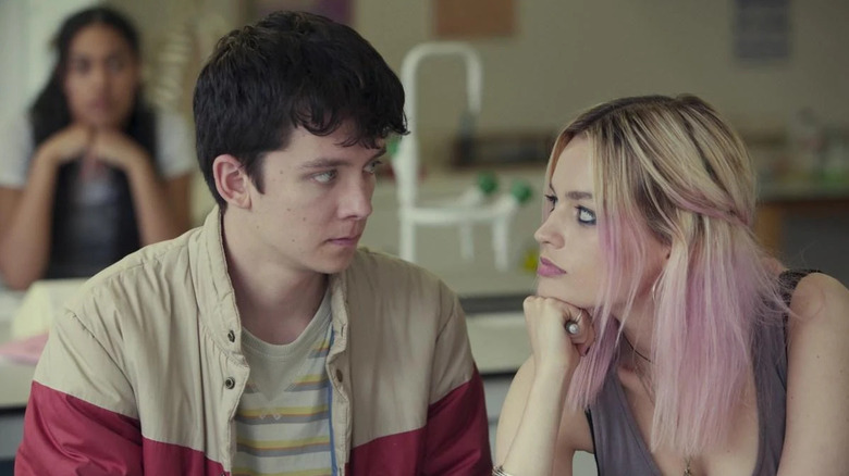 Otis and Maeve in class on Sex Education