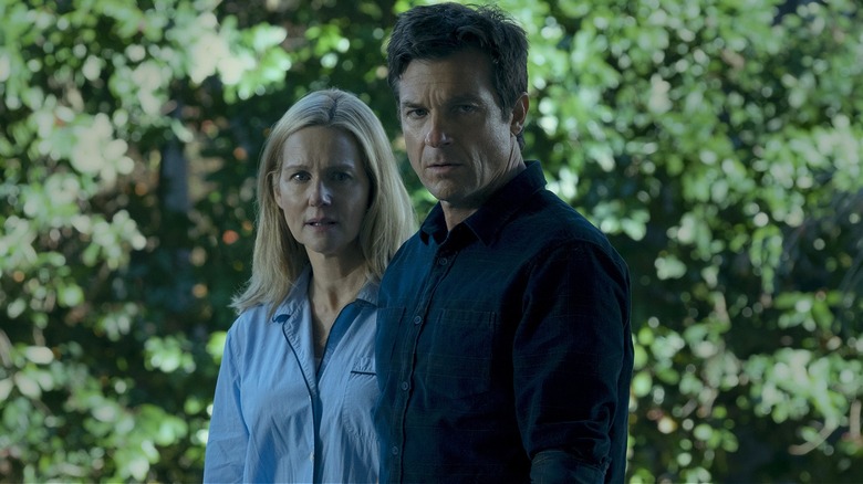 Wendy and Marty standing outside on Ozark
