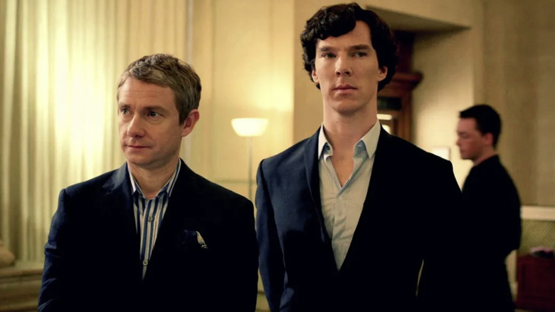 Watson and Sherlock Holmes on the case in "Sherlock" (2010-2017)