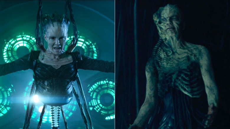 Annie Wersching as Borg Queen (left); Jane Edwina Seymour as Borg Queen (right)