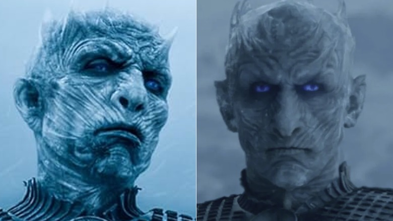 Richard Brake as the Night King (left); Vladimir Furdik as Night King (right)