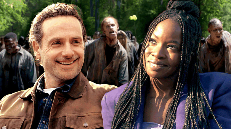 Rick and Michonne smiling at each other