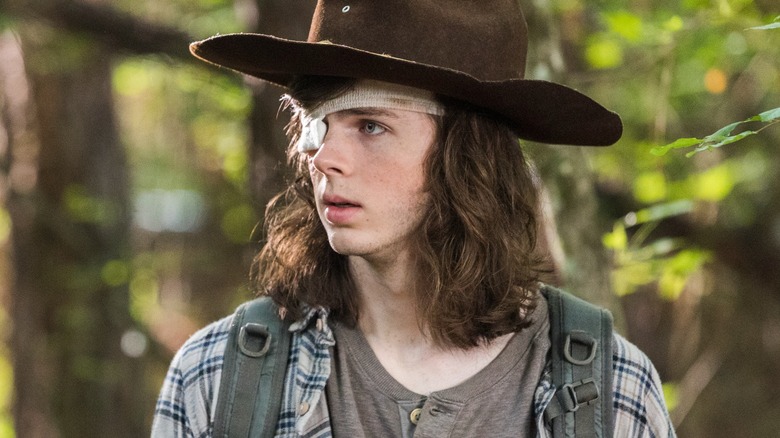 Carl Grimes in the woods