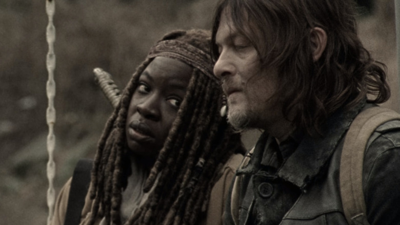 Michonne and Daryl talking