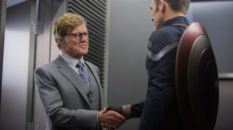 Robert Redford and Chris Evans in Captain America: The Winter Soldier